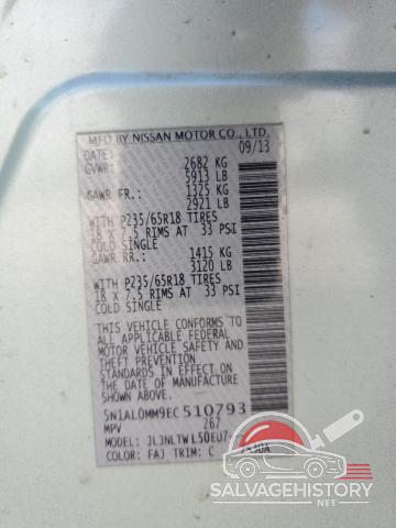 5N1AL0MM9EC510793 2014 INFINITI QX60 photo no. 13