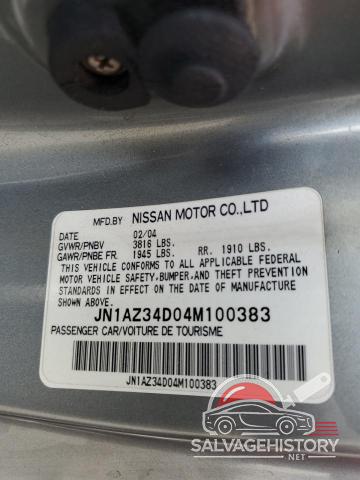 JN1AZ34D04M100383 2004 NISSAN 350Z photo no. 13