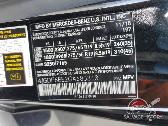 4JGDF6EE2GA683813 2016 MERCEDES-BENZ GL-CLASS photo no. 12
