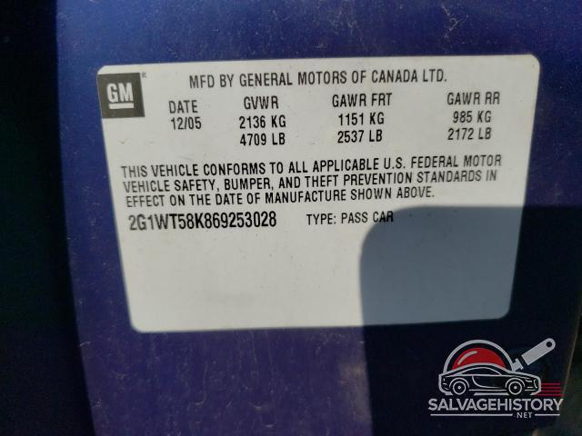 2G1WT58K869253028 2006 CHEVROLET IMPALA photo no. 13