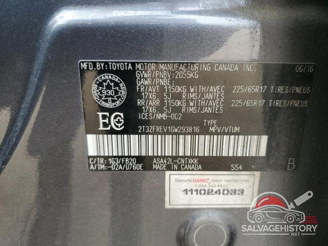 2T3ZFREV1GW293816 2016 TOYOTA RAV4 photo no. 13