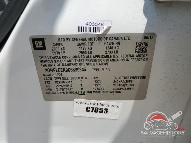 2GNFLCEK9C6399345 2012 CHEVROLET EQUINOX photo no. 13