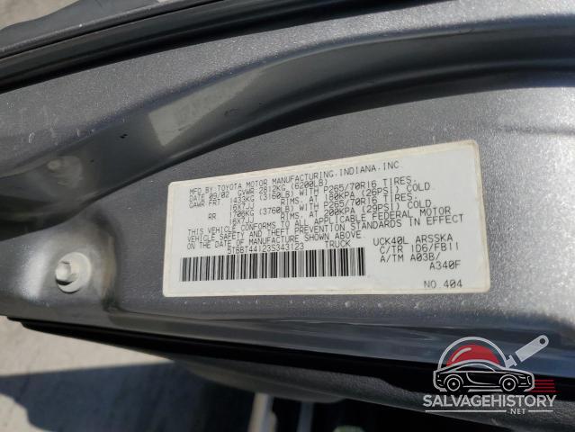 5TBBT44123S343123 2003 TOYOTA TUNDRA photo no. 12