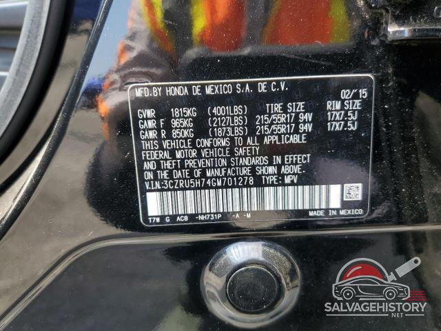 3CZRU5H74GM701278 2016 HONDA HR-V photo no. 13
