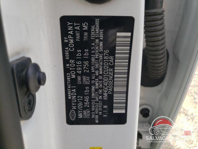 KMHGC4DD1CU201876 2012 HYUNDAI GENESIS photo no. 13