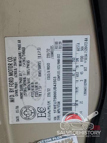 1FMEU75866UB43503 2006 FORD EXPLORER photo no. 13