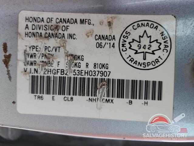 2HGFB2F53EH037907 2014 HONDA CIVIC photo no. 12
