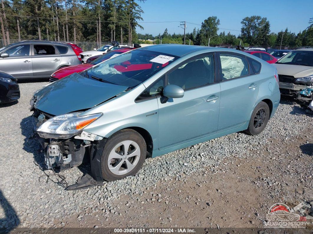 JTDKN3DU9F1901492 2015 TOYOTA PRIUS photo no. 2