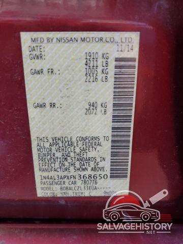 1N4AL3APXFN368650 2015 NISSAN ALTIMA photo no. 12