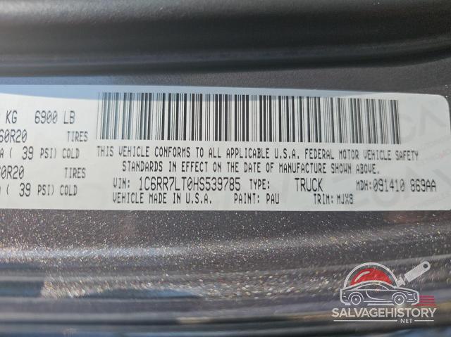 1C6RR7LT0HS539785 2017 RAM 1500 photo no. 10
