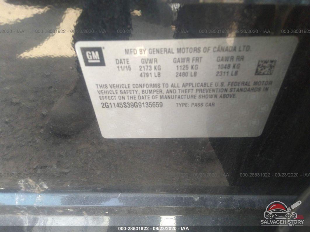 2G1145S39G9135659 2016 CHEVROLET IMPALA photo no. 9