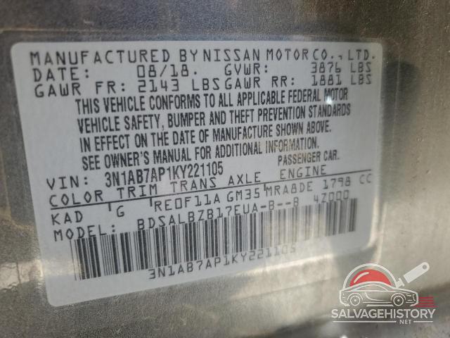 3N1AB7AP1KY221105 2019 NISSAN SENTRA photo no. 12