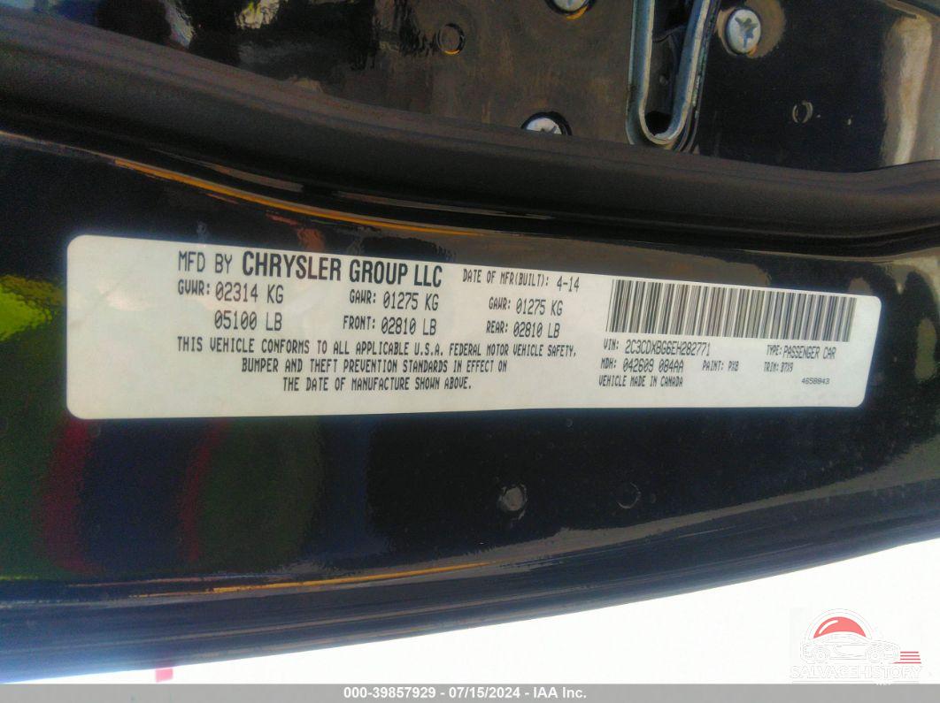 2C3CDXBG6EH282771 2014 DODGE CHARGER photo no. 9