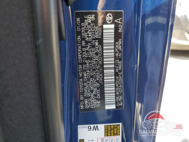 JTKDE167180270369 2008 TOYOTA SCION photo no. 12