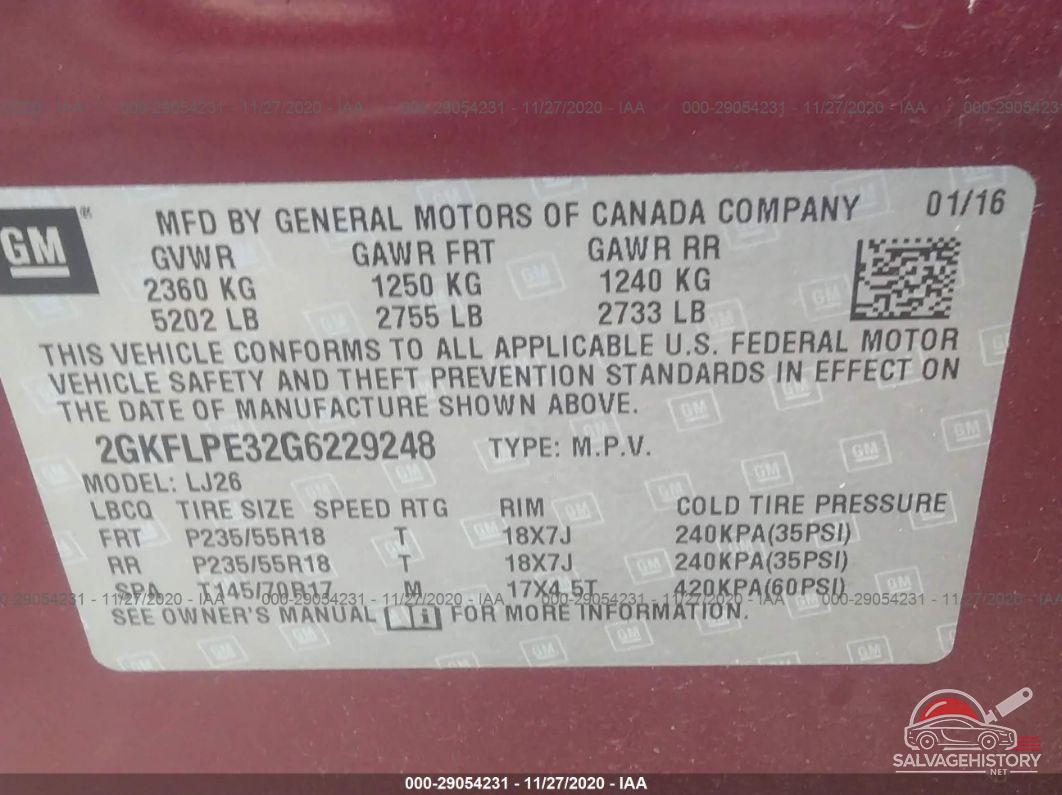 2GKFLPE32G6229248 2016 GMC TERRAIN photo no. 9