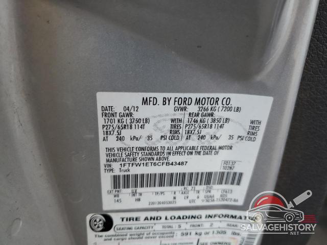 1FTFW1ET6CFB43487 2012 FORD F-150 photo no. 12