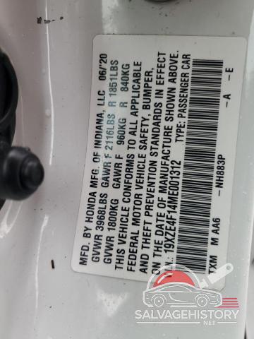 19XZE4F14ME001312 2021 HONDA INSIGHT photo no. 12