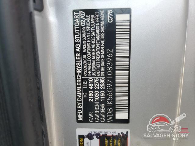 WDBTK56G97T083962 2007 MERCEDES-BENZ CLK-CLASS photo no. 12