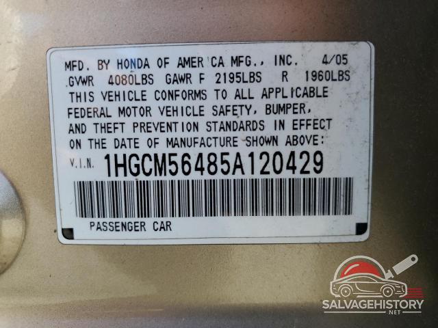 1HGCM56485A120429 2005 HONDA ACCORD photo no. 13