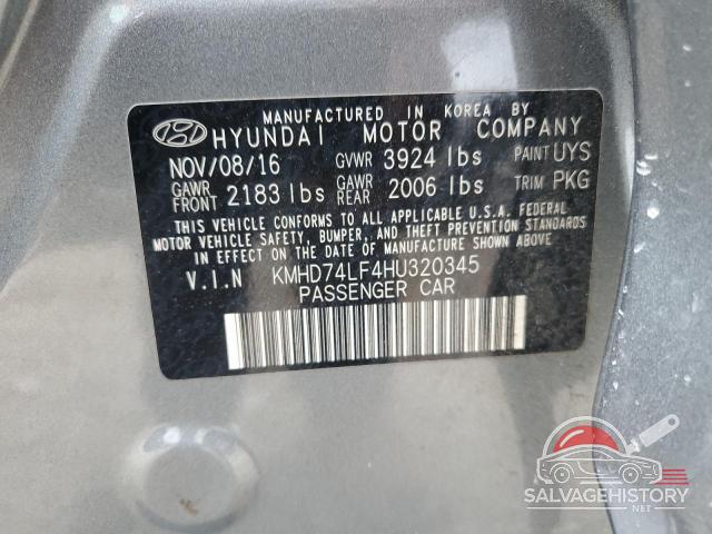 KMHD74LF4HU320345 2017 HYUNDAI ELANTRA photo no. 13
