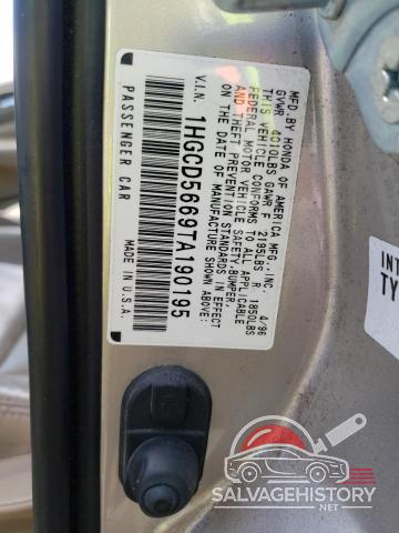 1HGCD5669TA190195 1996 HONDA ACCORD photo no. 12