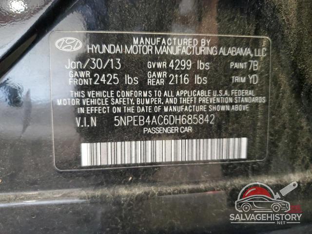 5NPEB4AC6DH685842 2013 HYUNDAI SONATA photo no. 12