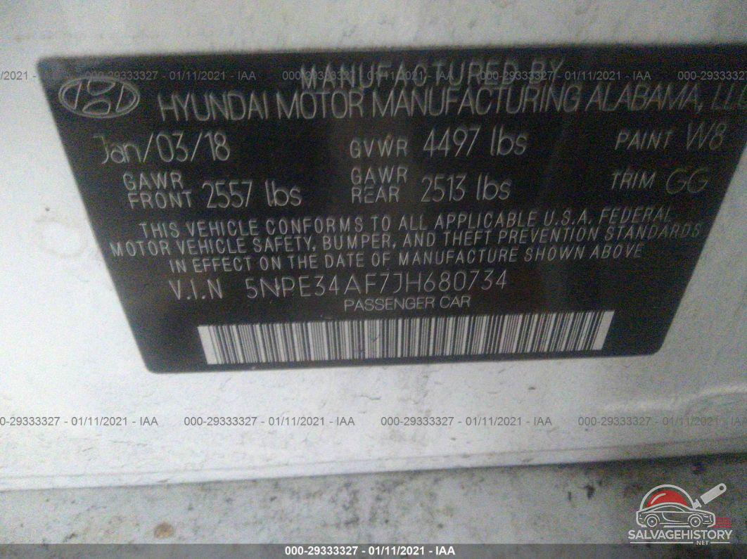 5NPE34AF7JH680734 2018 HYUNDAI SONATA photo no. 9