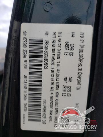2B3KA43GX7H890889 2007 DODGE CHARGER photo no. 12