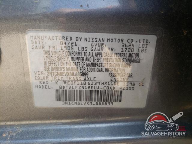 3N1CN8EVXML885899 2021 NISSAN VERSA photo no. 12