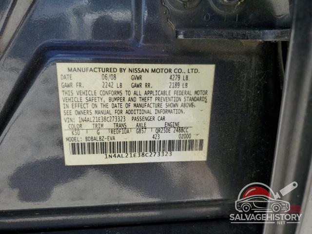 1N4AL21E38C273323 2008 NISSAN ALTIMA photo no. 12