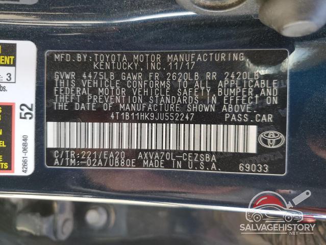 4T1B11HK9JU552247 2018 TOYOTA CAMRY photo no. 12