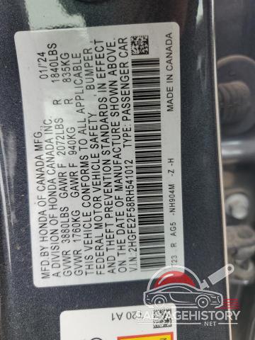 2HGFE2F58RH541012 2024 HONDA CIVIC photo no. 12
