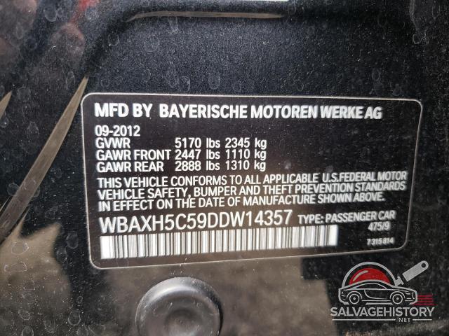 WBAXH5C59DDW14357 2013 BMW 5 SERIES photo no. 12
