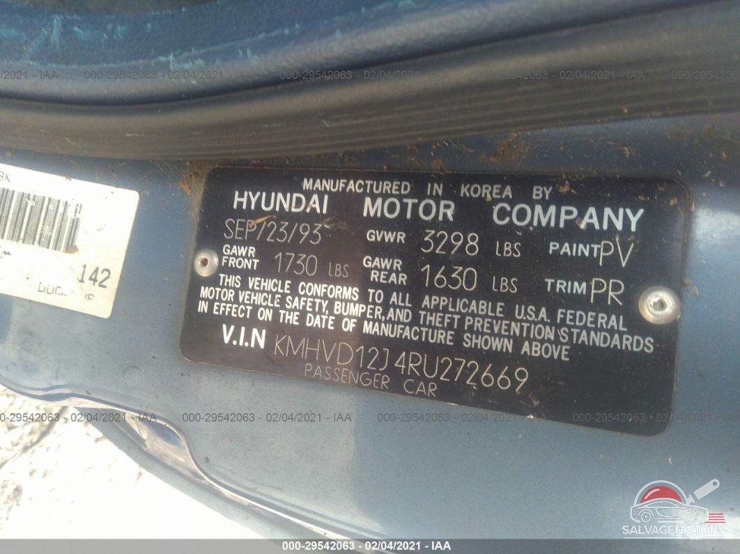 KMHVD12J4RU272669 1994 HYUNDAI EXCEL photo no. 9