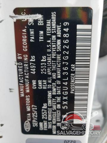 5XXGU4L36JG226849 2018 KIA OPTIMA photo no. 12