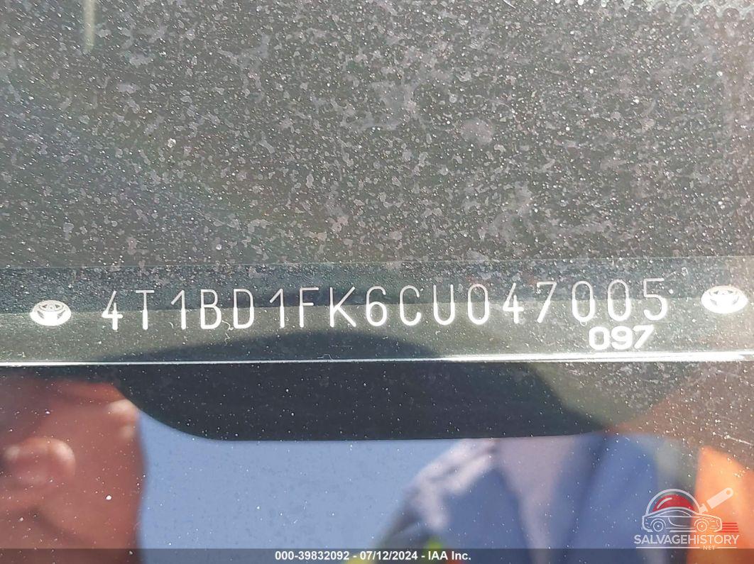 4T1BD1FK6CU047005 2012 TOYOTA CAMRY HYBRID photo no. 9