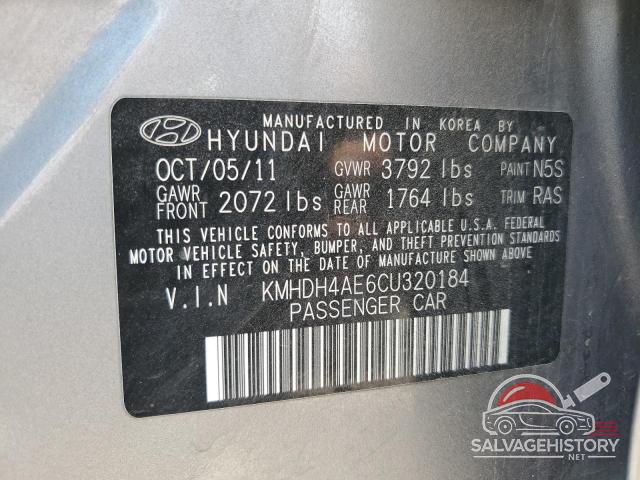 KMHDH4AE6CU320184 2012 HYUNDAI ELANTRA photo no. 13