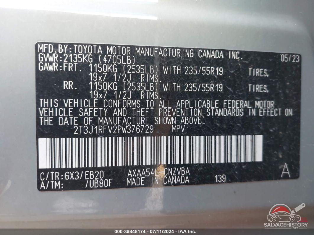 2T3J1RFV2PW376729 2023 TOYOTA RAV4 photo no. 9