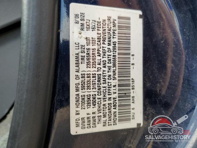 5FNRL38666B129945 2006 HONDA All Models photo no. 13