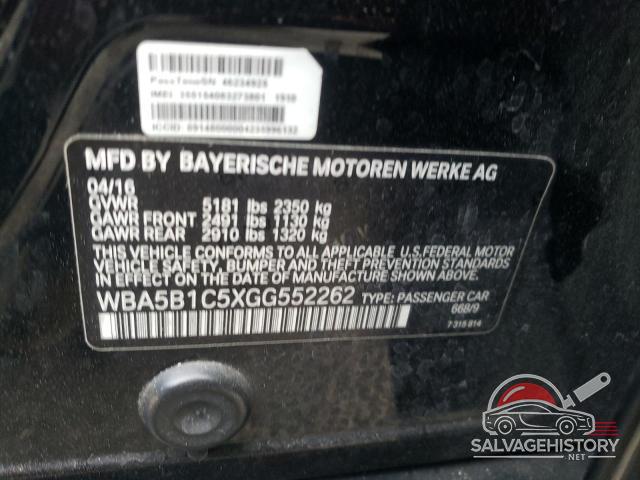WBA5B1C5XGG552262 2016 BMW 5 SERIES photo no. 12