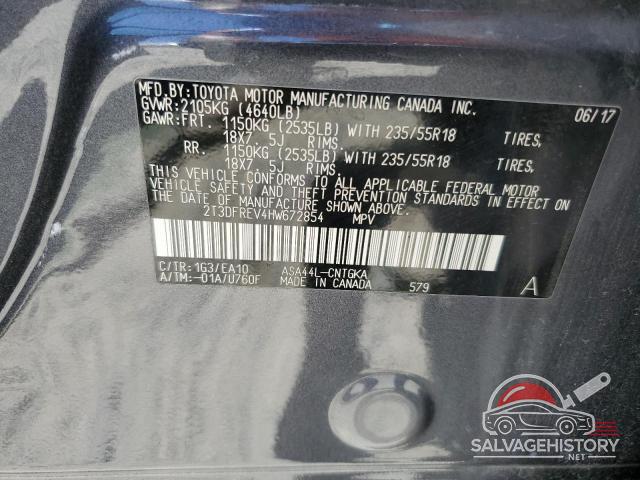 2T3DFREV4HW672854 2017 TOYOTA RAV4 photo no. 13