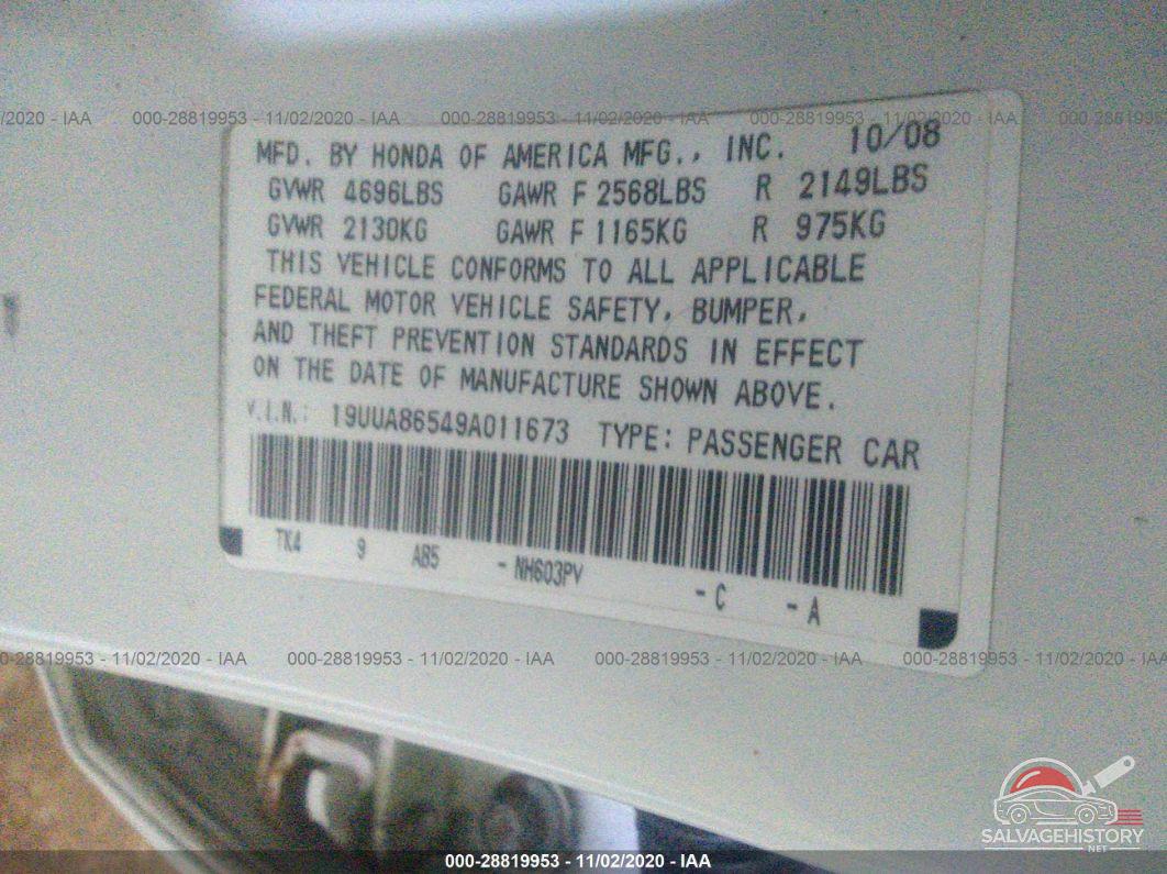 19UUA86549A011673 2009 ACURA TL photo no. 9