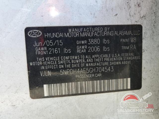 5NPDH4AE5GH704543 2016 HYUNDAI ELANTRA photo no. 12