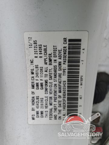1HGCR3F98DA005426 2013 HONDA ACCORD photo no. 12