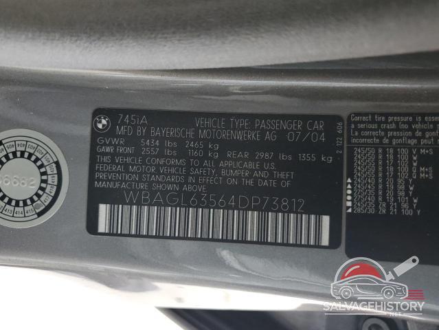 WBAGL63564DP73812 2004 BMW 7 SERIES photo no. 12
