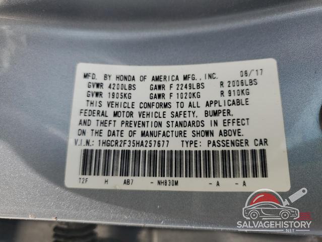 1HGCR2F35HA257677 2017 HONDA ACCORD photo no. 12