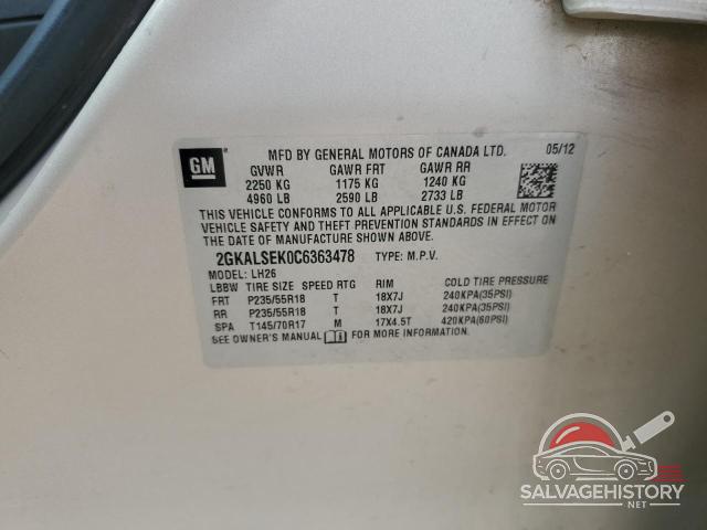 2GKALSEK0C6363478 2012 GMC TERRAIN photo no. 13