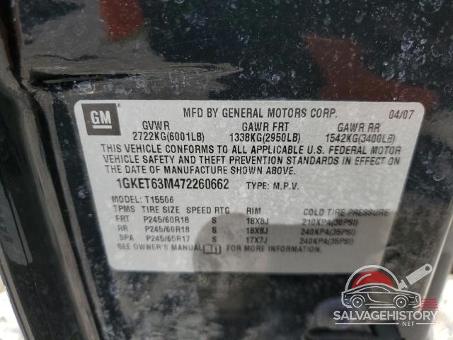 1GKET63M472260662 2007 GMC ENVOY photo no. 13