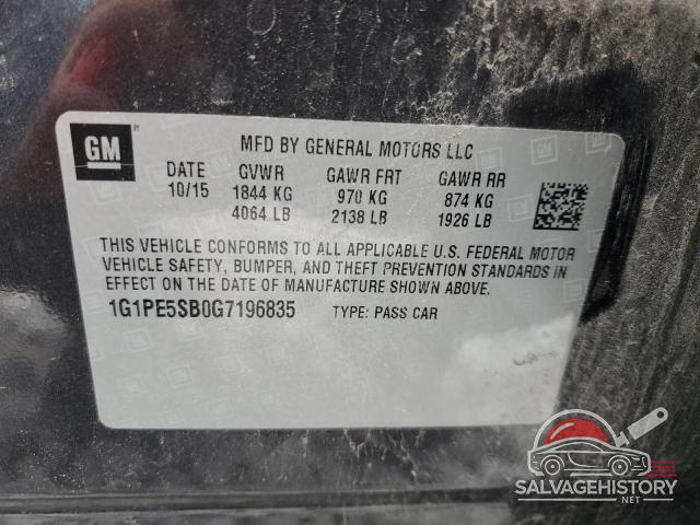 1G1PE5SB0G7196835 2016 CHEVROLET CRUZE photo no. 12