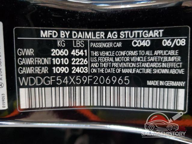 WDDGF54X59F206965 2009 MERCEDES-BENZ C-CLASS photo no. 12
